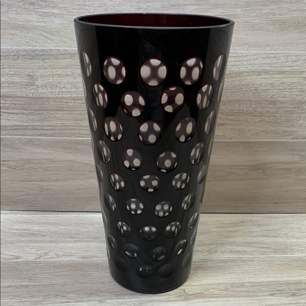 Italy Mario Luca Giusti: Lente Tall Vase Red/Brown. Vintage.